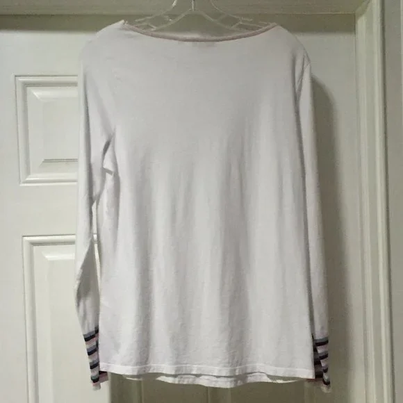 Boden long sleeve t-shirt with striped cuffs  Size M - Picture 3 of 7
